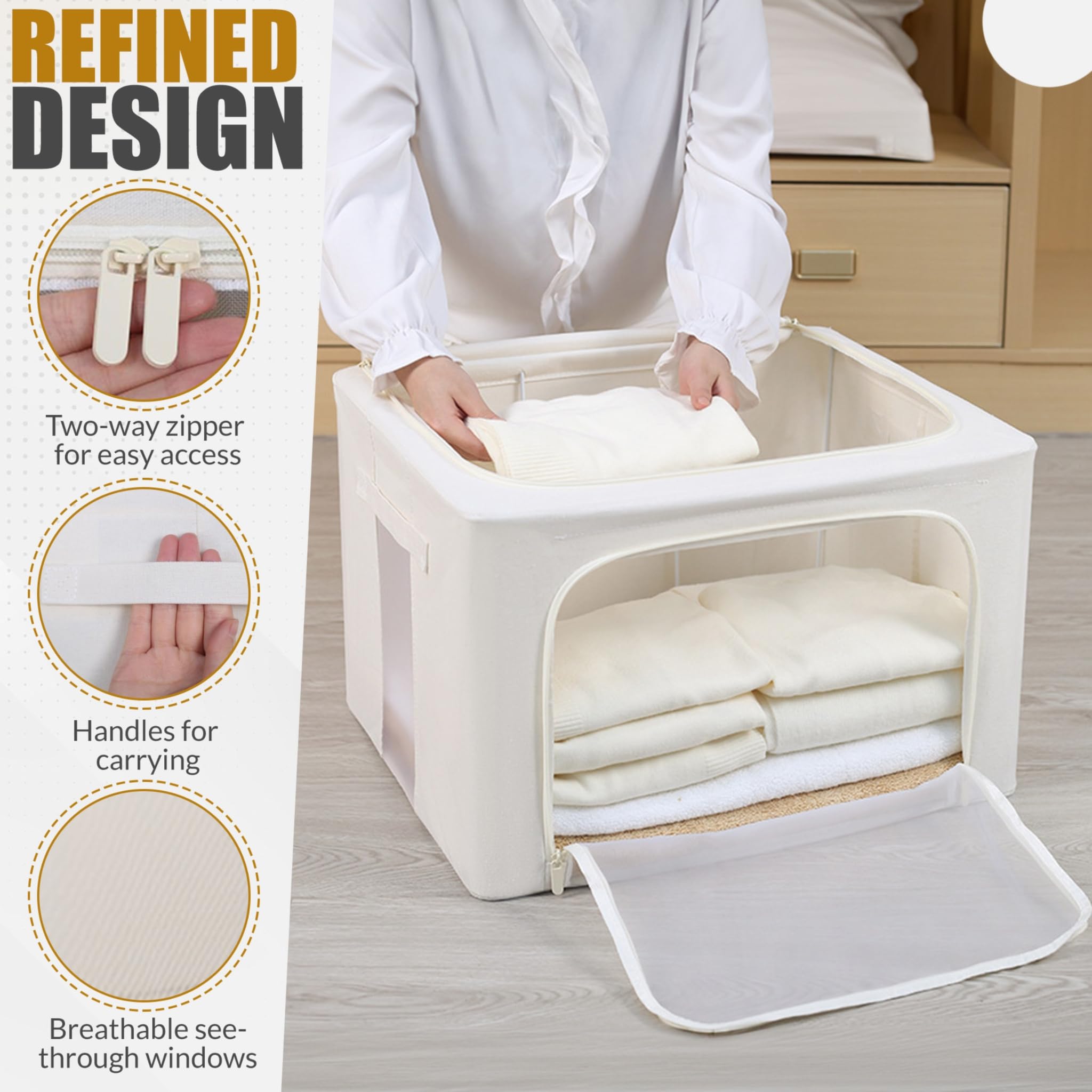 Borsa portaoggetti grande in cashmere da 66 l, con 1 borsa in cedro rosso naturale, impilabile, per maglioni, cappotti invernali, coperte, organizer pieghevole per lana, vestiti, maglieria