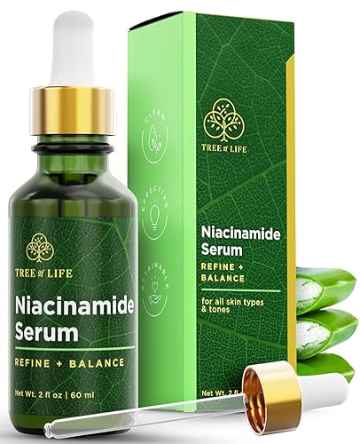 Tree of Life - Suero de niacinamida refinante vitamina B3 con ácido hialurónico hidratante refinar y equilibrar la piel minimizar los poros cuidado Tree of Life - Suero de niacinamida refinante vitamina B3 con ácido hialurónico hidratante refinar y equilibrar la piel minimizar los poros cuidado