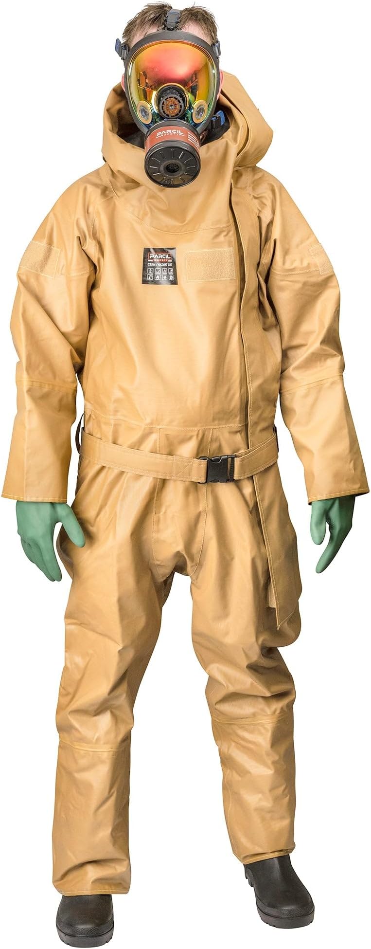 Parcil Distribution CBRN Hazmat Suit - Durable Fire, Cut & Water Resistant Biological Chemical Suit - Butyl Rubber Fallout