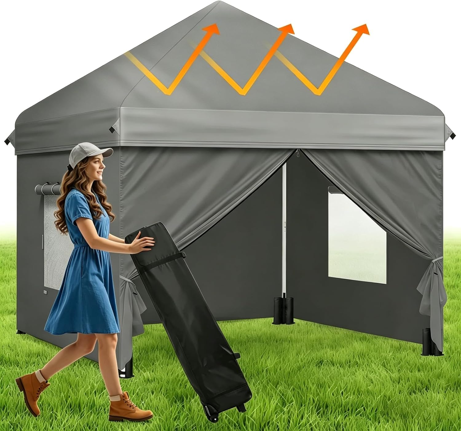 tent 3m x 3m Gazebo with Sides 3m, 3 Adjust Height 50+ AntiUV with Wheeled Bag & Sandbags, 420D Waterproof Heavy Duty Event Shelter, Garden Market Stall Rahmenfarbe:Weiß PRO Pursuit Team Lenkerband This tent is easy emaille_tasse