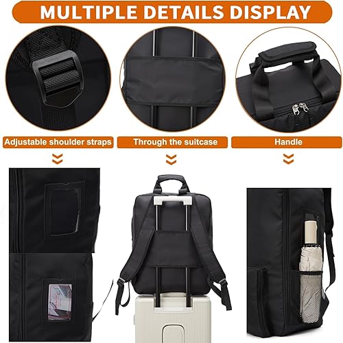 Miniatura 8 de Bolsa de viaje para cochecito compatible con GB Pockit y GB Pockit Air Plus todo terreno, mochila de viaje ligera para cochecito para avión (negro),