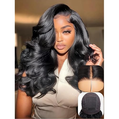 UNICE Bye Bye Slip Wig Feathered Layer Side Part Human Hair Glueless Wigs with Secure Silicone Strips and Drawstring 200% Density Flexible Mesh Cap Bleached Knots Pre Everything Wig 10 Inch