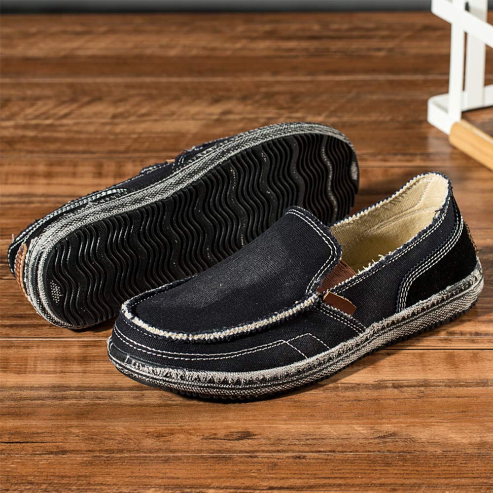 Herren Espadrilles Freizeitschuhe Segeltuch Faulenzer Schlupfen Flache Freizeitschuhe Erbsen Schuhe Fahrschuhe Bootsdeck Schuhe Halbschuhe