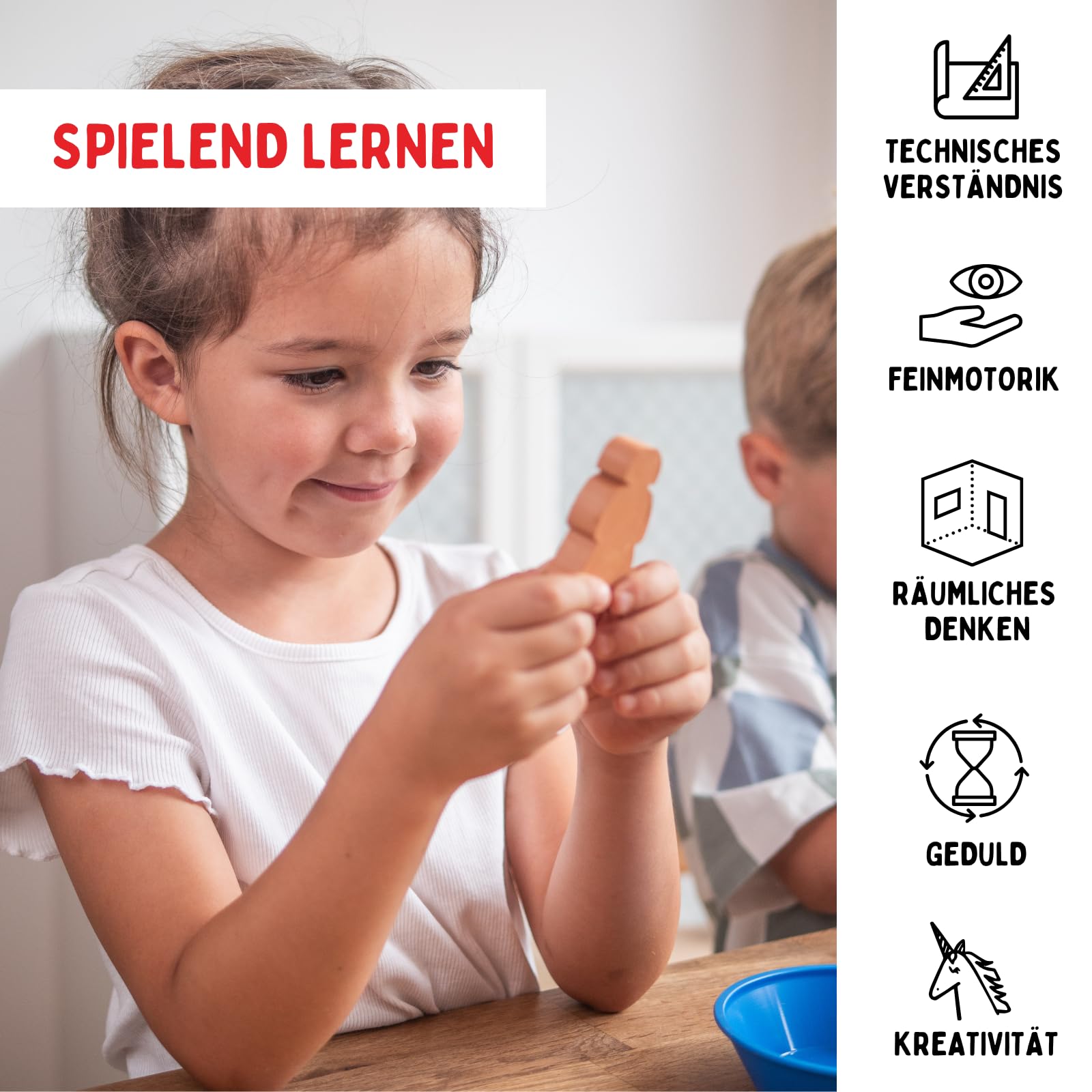 teifoc Bauernhof - Steinbaukasten 4920, Modellbau 200+ Bauteile | Bastelset aus natürlichen Materialien, DIY Bausatz, Konstruktionsspielzeug mit Stall und Tieren für Kinder ab 7 8 9 Jahren