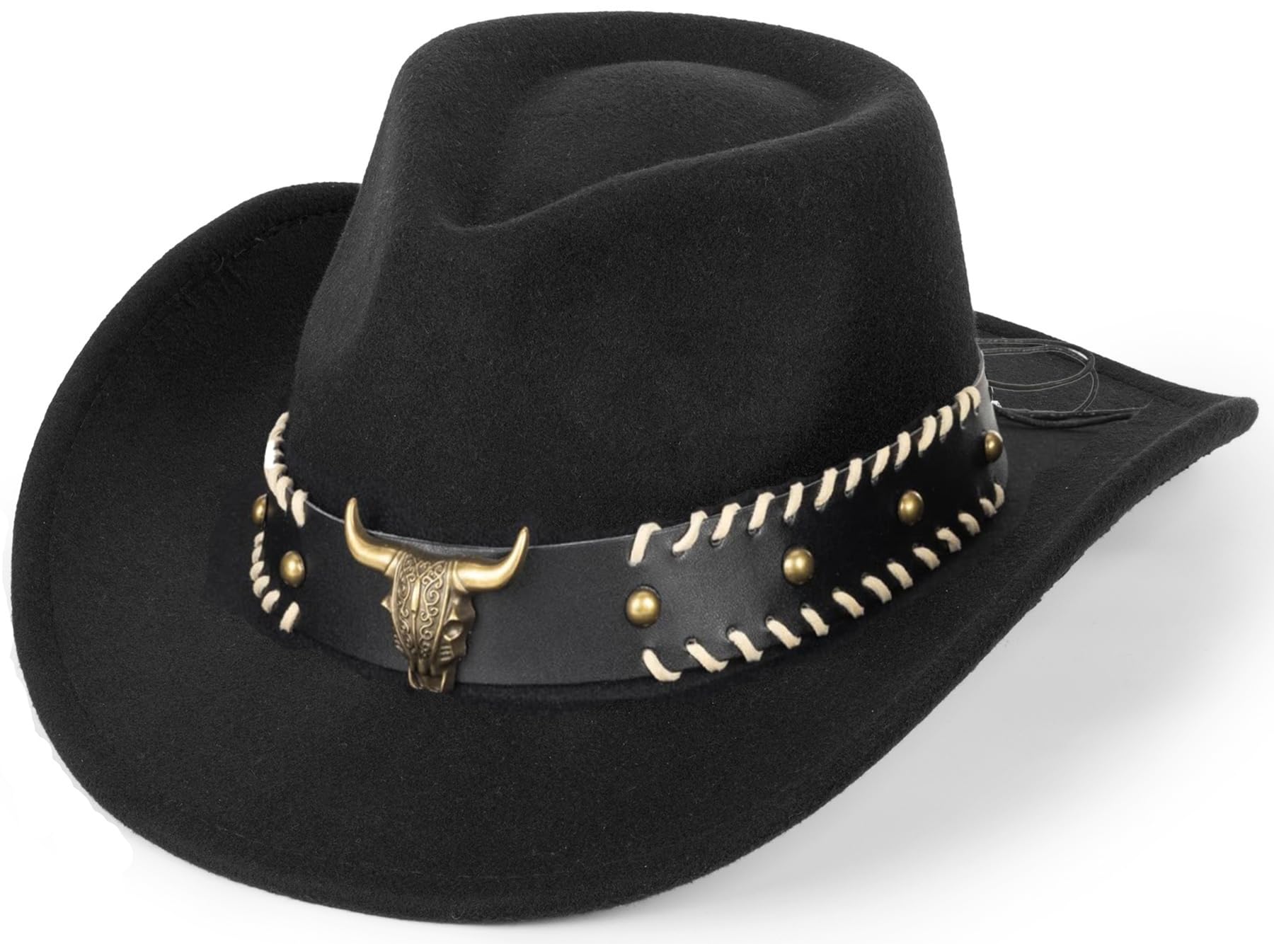 HilyBony Kids Wide-Brim-Western-Cowboy-Cowgirl-Hat Boys Girls Felt-Jazz-Hat for 2-6 Years