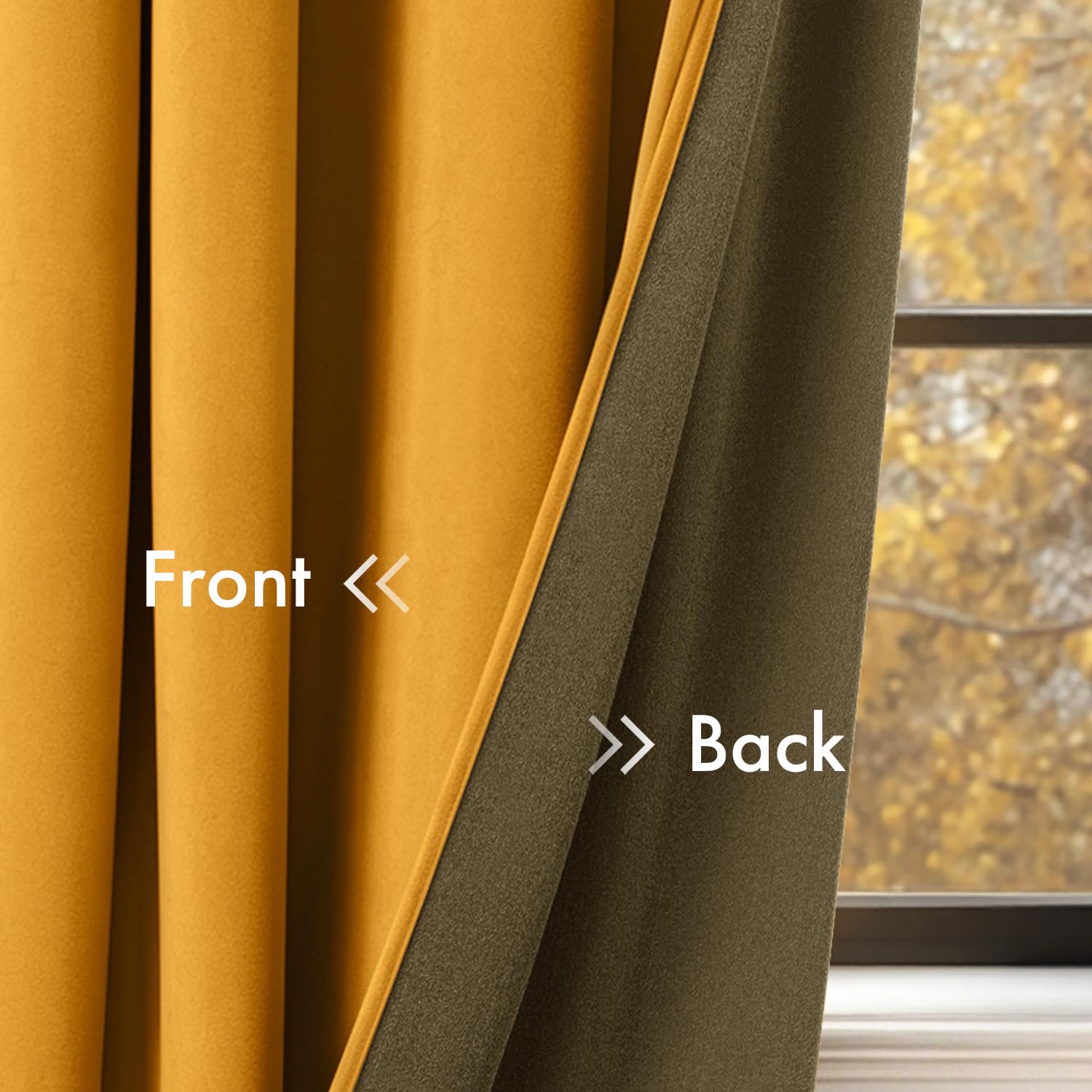 EMEMA Samtvorhänge mit Ösen 2er Senfgelb Verdunklungsvorhänge H300xB140cm | Samtvorhänge mit Ösen Gardinen Deko Wohnzimmer Weich Verdunkelung Curtains Thermovorhang Schalldämmend Schlafzimmer Gardinen