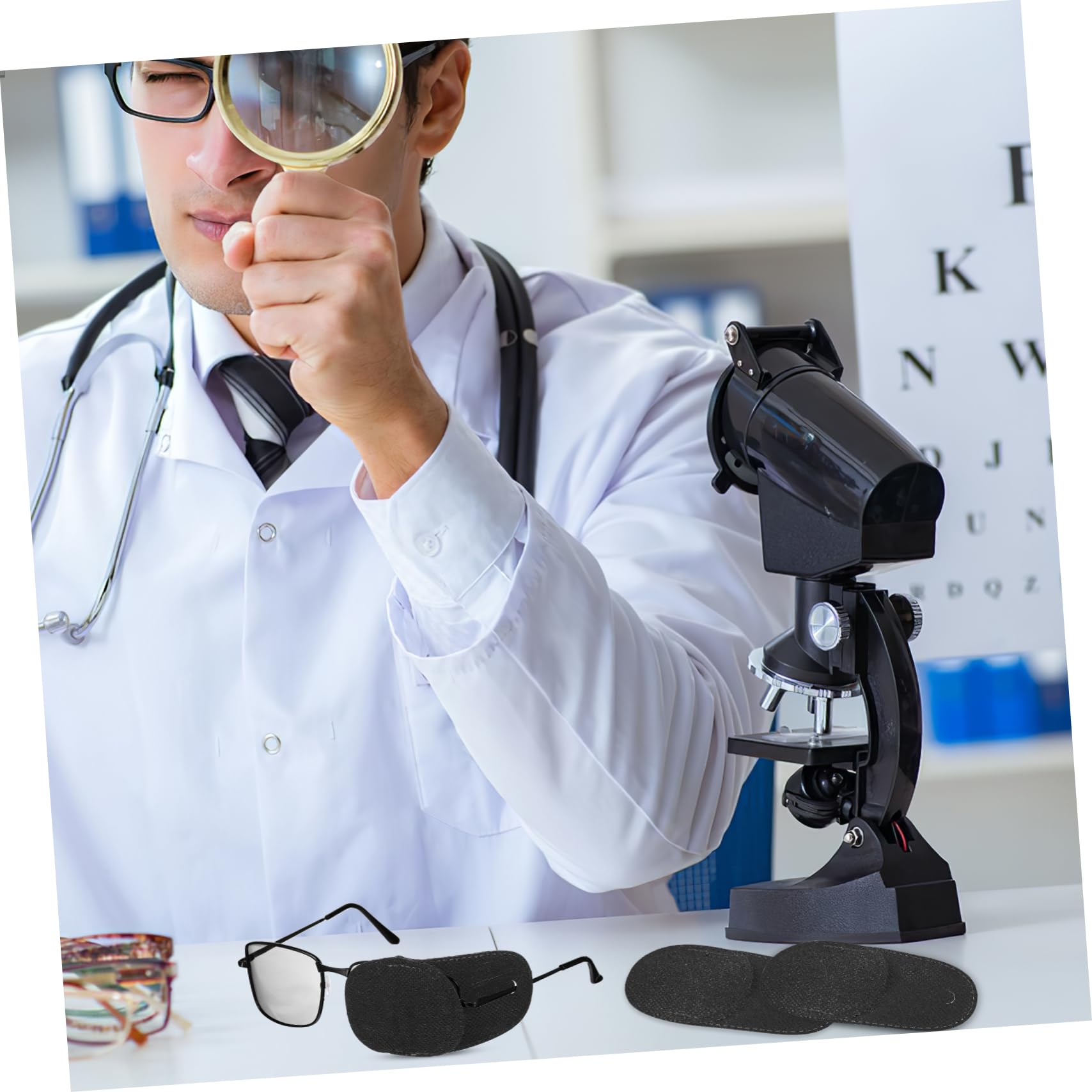 12 Oculares Reutilizables para Ojos Ambliopía y Estrabismo, de Tela No Tejida, Cómodos y Fáciles de Usar, Adecuado para Casa y Viajes