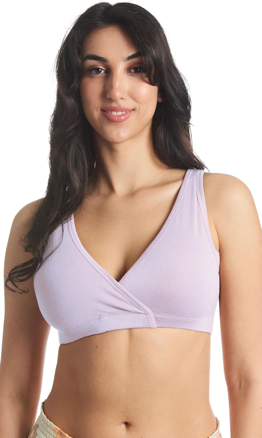 Everly Grey Paisley 3 Pack Maternity and Nursing Sleep Bras (Small, Poppy/Lavender/Black)
