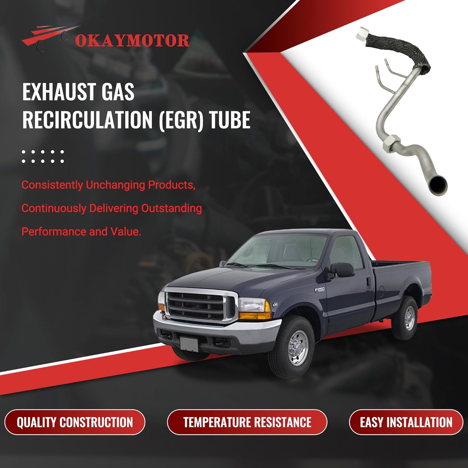 598-115 Exhaust Gas Recirculation (EGR) Tube Line for 1999 2000 2001 2002 2003 2004 Ford F-150 F-250 Expedition Lincoln Lobo Navigator XL3Z9D477BA 1A1130