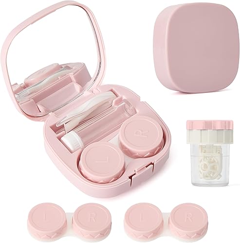 Miniatura 7 de Estuche de Viaje para Lentes de Contacto con Limpiador y Lavadora, Estuche Portátil para Lentes de Contacto con Espejo, Pinzas, Herramienta de