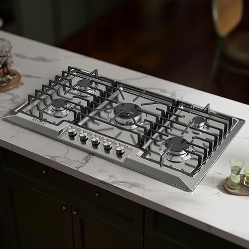 Miniatura 3 de Empava 36 "Acero inoxidable 5 Italia Sabaf Burners Stove Top Gas Cooktop Empv-36GC881