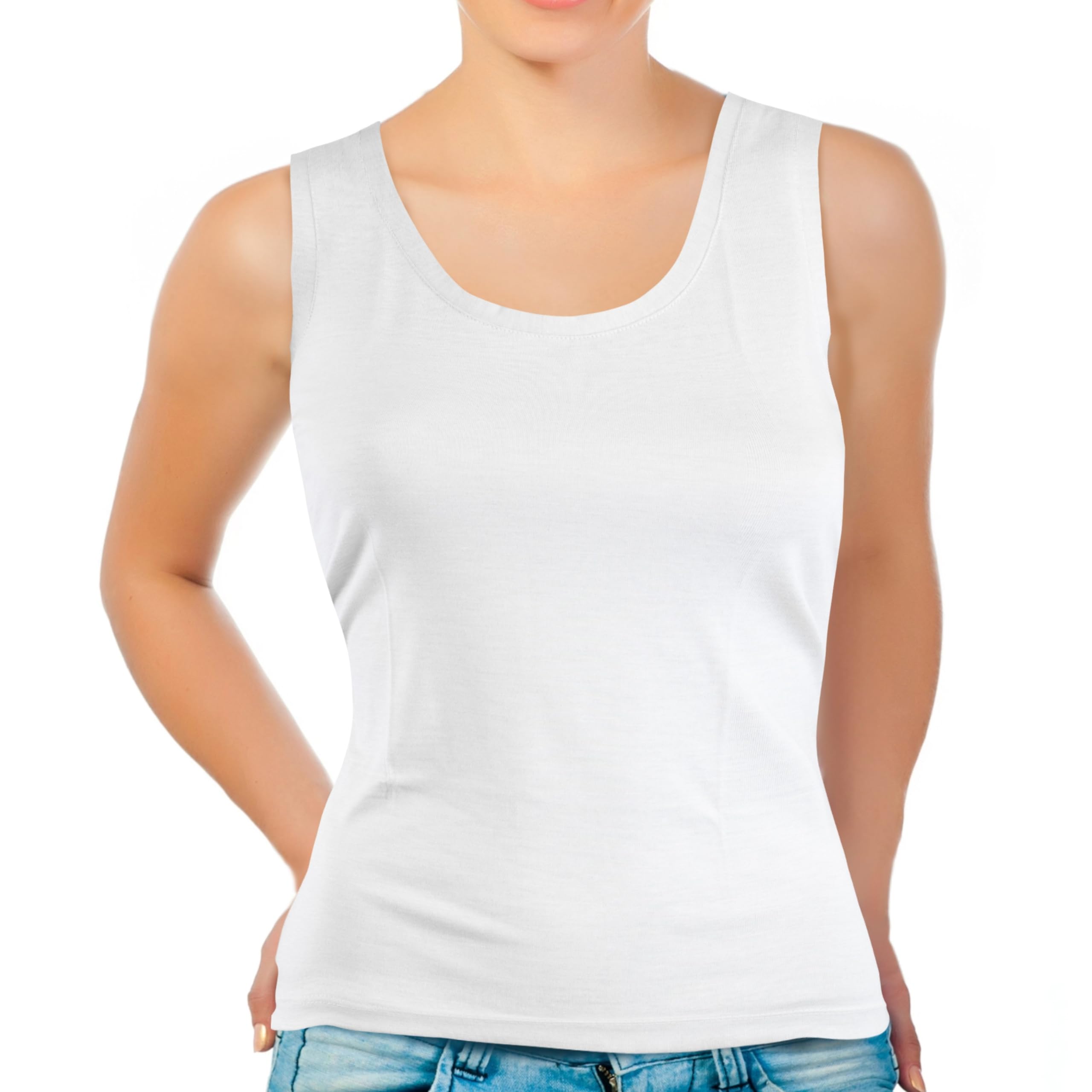 EMF Tank Top 5G RF Safe Clothing Shielding - Silver Coated Fabric (Large, Grey)