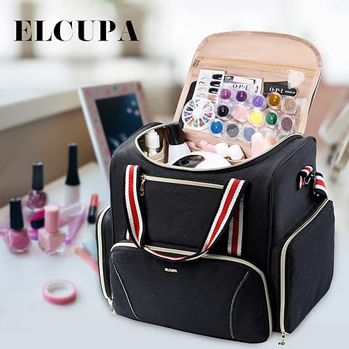 Miniatura 7 de Organizador grande de esmalte de uñas con capacidad para 80 botellas (0.5 fl oz - 0.5 onzas líquidas) con 3 estuches de esmalte de uñas extraíbles,