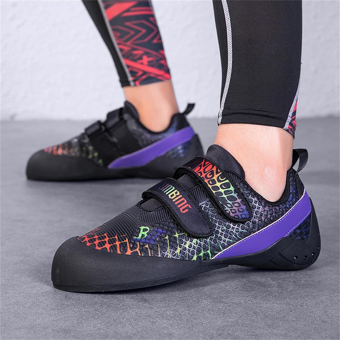 Rock Climbing Shoes Rubber Soles Hook-and-Loop Closure Mesh Outdoor Beginners Bouldering Shoes for Men Women