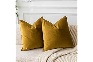 JUSPURBET Yellow Velvet Throw Pillow Covers: Luxurious Comfort for Your Space