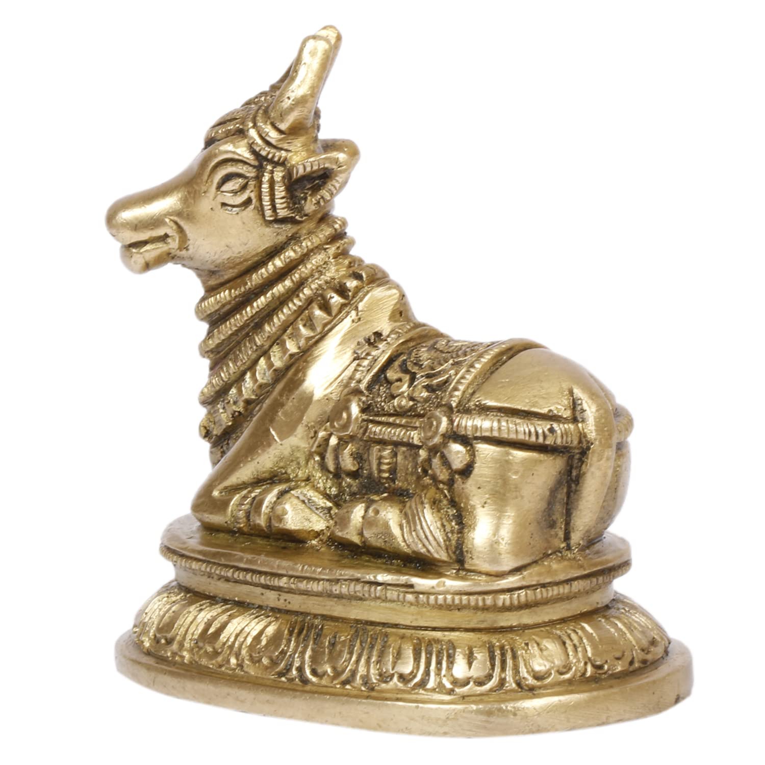 Kartique Brass Nandi Idol for Home Décor, Gift, and Showpiece - 3 Inch Height, in Gold Color - Image 4 thumbnail