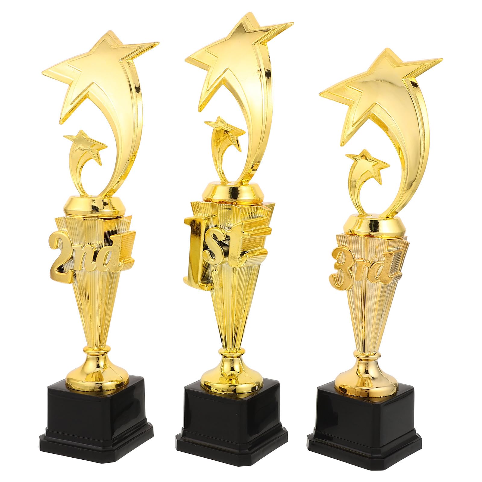 DOITOOL 3 Stück Trophäen mit Vielseitigen Auszeichnungen und Auffälligem Design DREI Stück aus Kunststoff in Gold für Sportveranstaltungen für Sportbegeisterte
