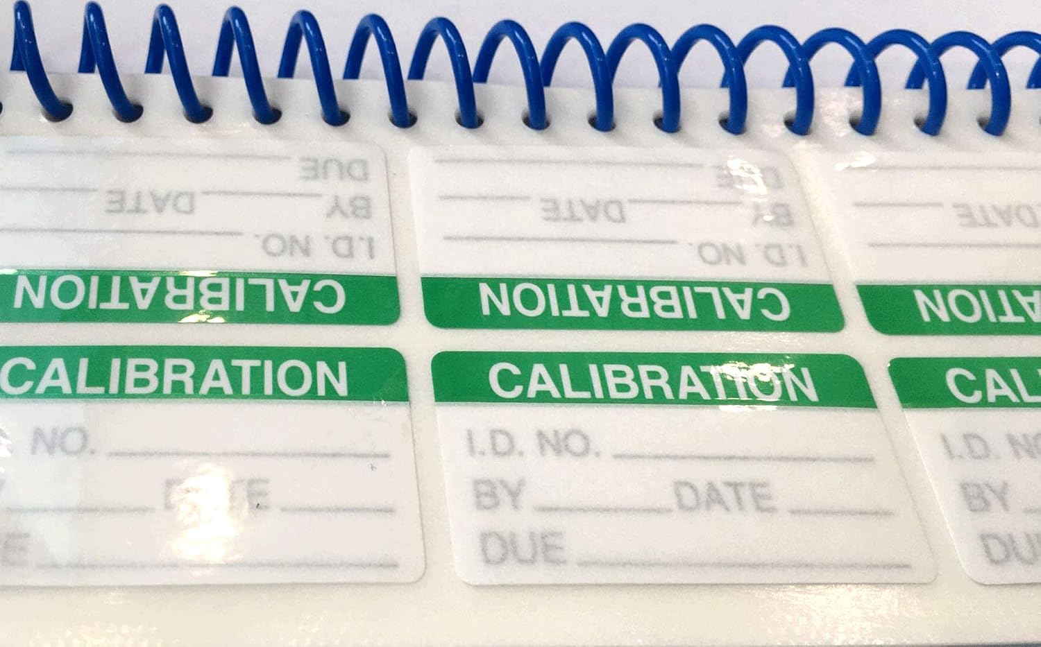 Self Laminating Write-on Calibration Stickers with Spiral Bound Cover for NIST Calibration ISO-9000 Equipment Calibrations Inspection Safety Label Quality Control 180 pcs