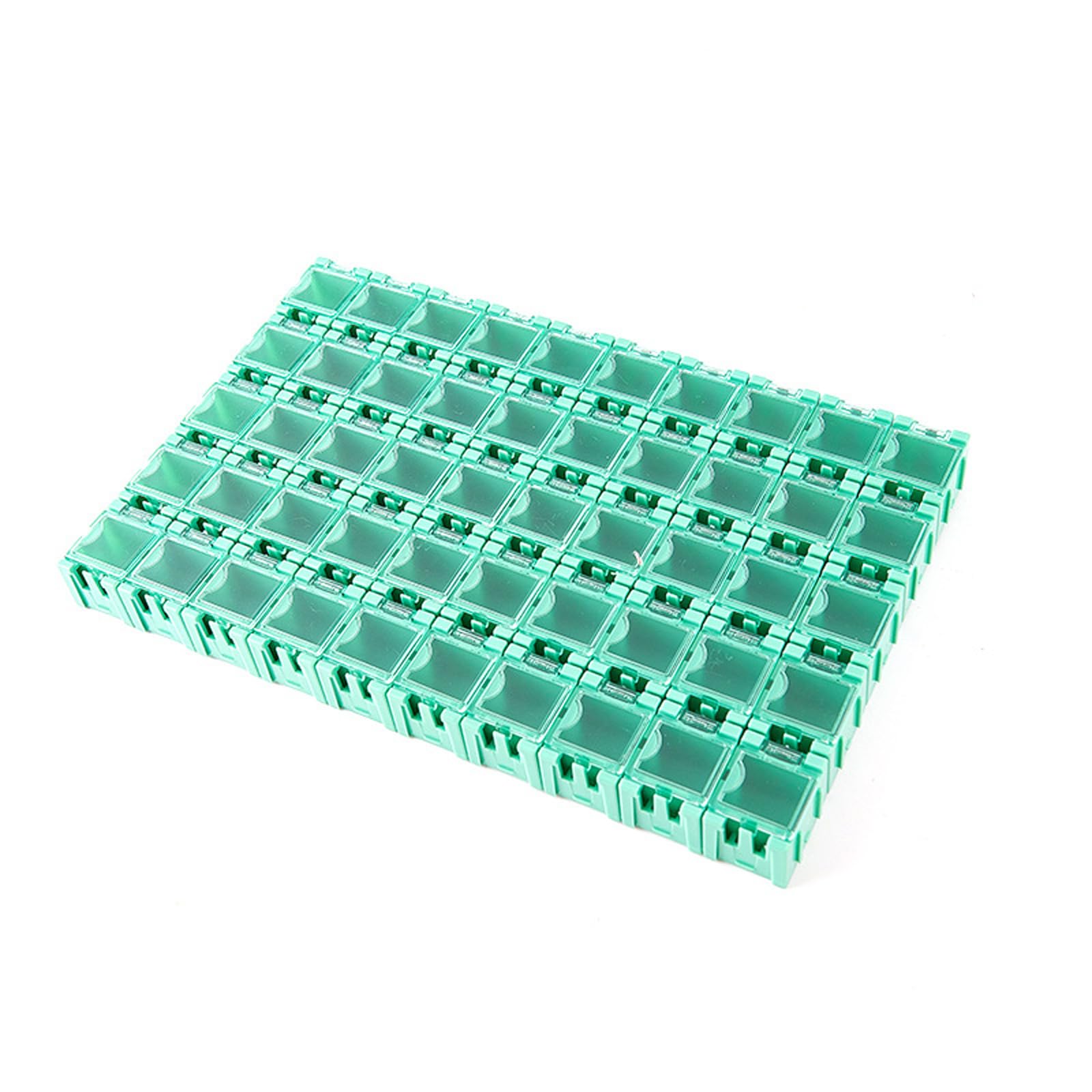 YROHGKPN Of 50 Sturdy ABS Component Organizers Boxes with Clear Lids for Electronic Parts Storage Resistor Organizers Case