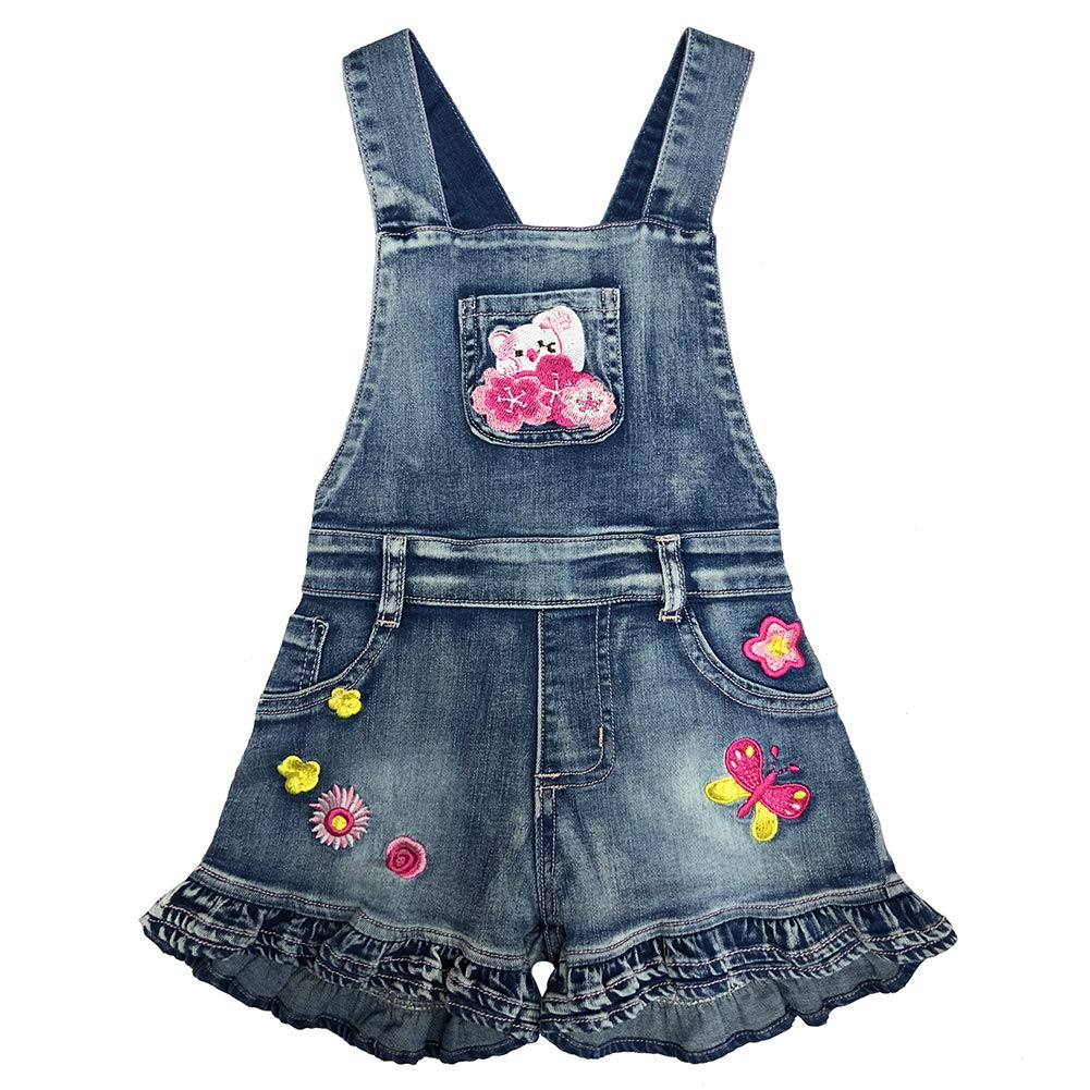 Peacolate 2-10T Little Big Kids Girls Jumpsuit Mamelucos Bib Overoles Flor Suspender Shorts Jeans Pantalones