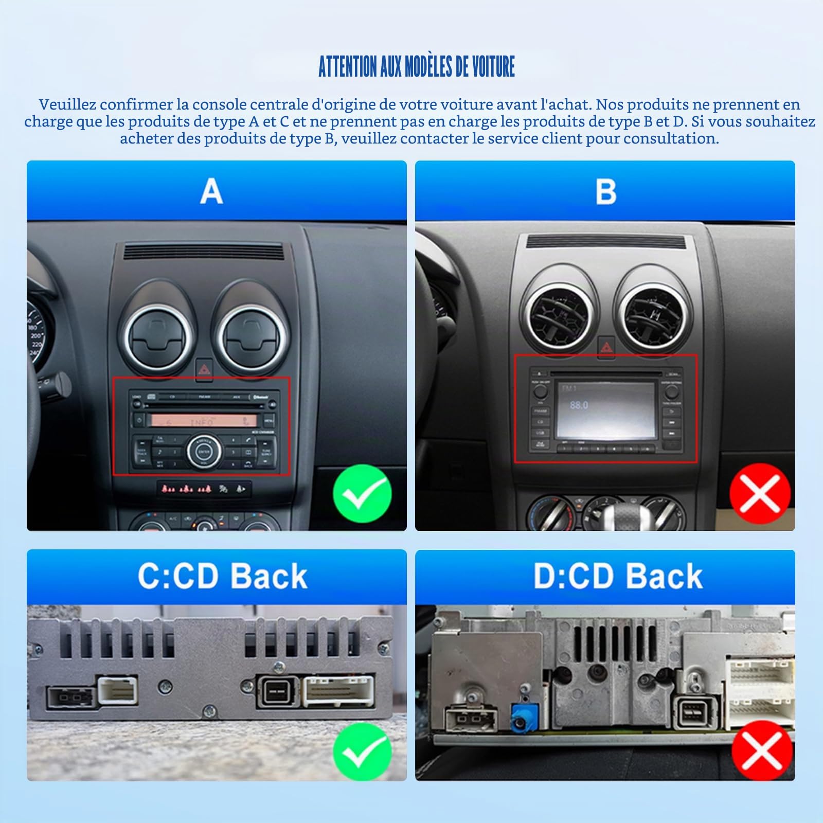 [4G+128G] Inefala Android 15 Autoradio pour Nissan Qashqai J10 2006-2016 avec Wireless Carplay Android Auto, 9" écran Tactile Poste Radio Voiture Bluetooth avec GPS WiFi RDS/FM Caméra de Recul & Mic