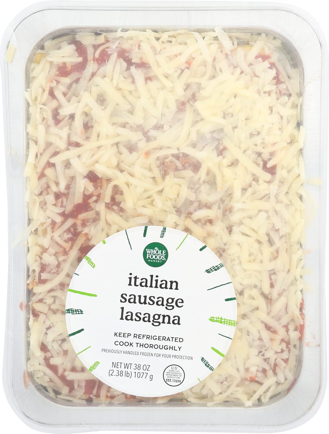 Whole Foods Market, Italian Sausage Lasagna, 32 oz