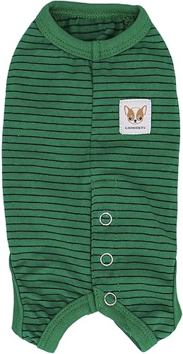 Miniatura 3 de LOPHIPETS Camisas de recuperación para perros y niñas, pijamas para Pomeranian Shih Tzu Bichon Min Pin-Verde StripsL