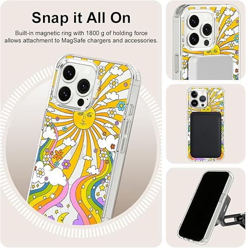 Vista 6 de MOSNOVO - Funda diseñada para iPhone 13 Pro, compatible con MagSafe, Buffertech, para impactos de caída de 6.6 pies, protector de TPU, carcasa Arte