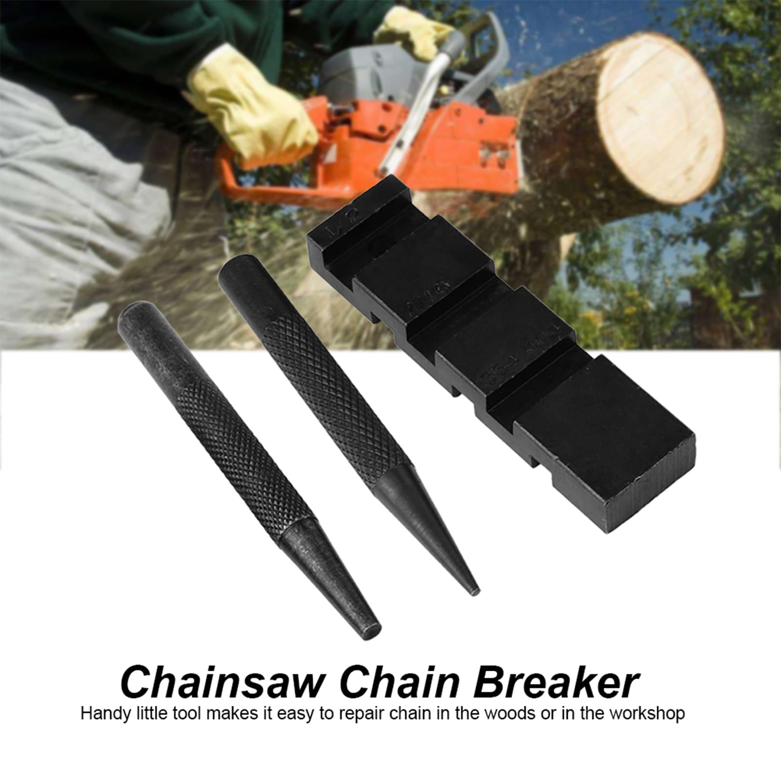 Carbon Steel Pocket Punch Breaker Joiner, Portable Chainsaw Chain Breaker And Rivet Tool, Chain Link Removal Repair Links Tool for 1/4