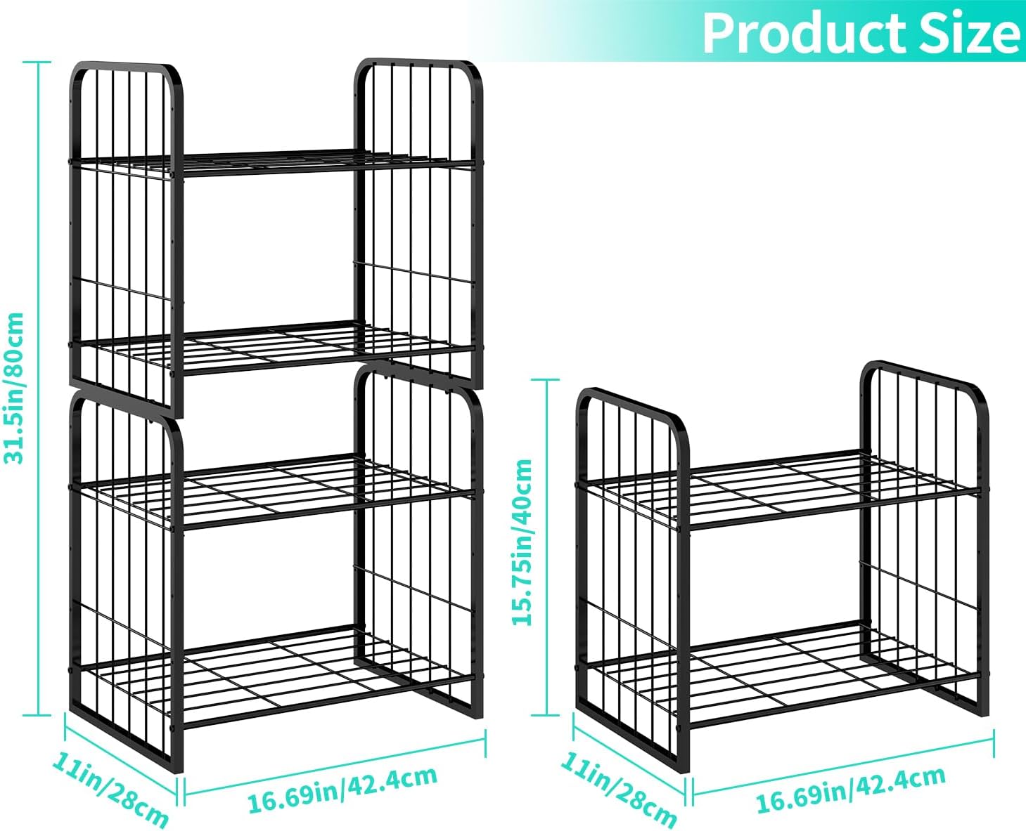 HapiRm Adjustable Purse Organizer for Closet - Purse Rack with Stackable & Separable Design, Large Capacity 4 Tier Handbag Organizer for Various of bags, Space-Saving bag rack for Home