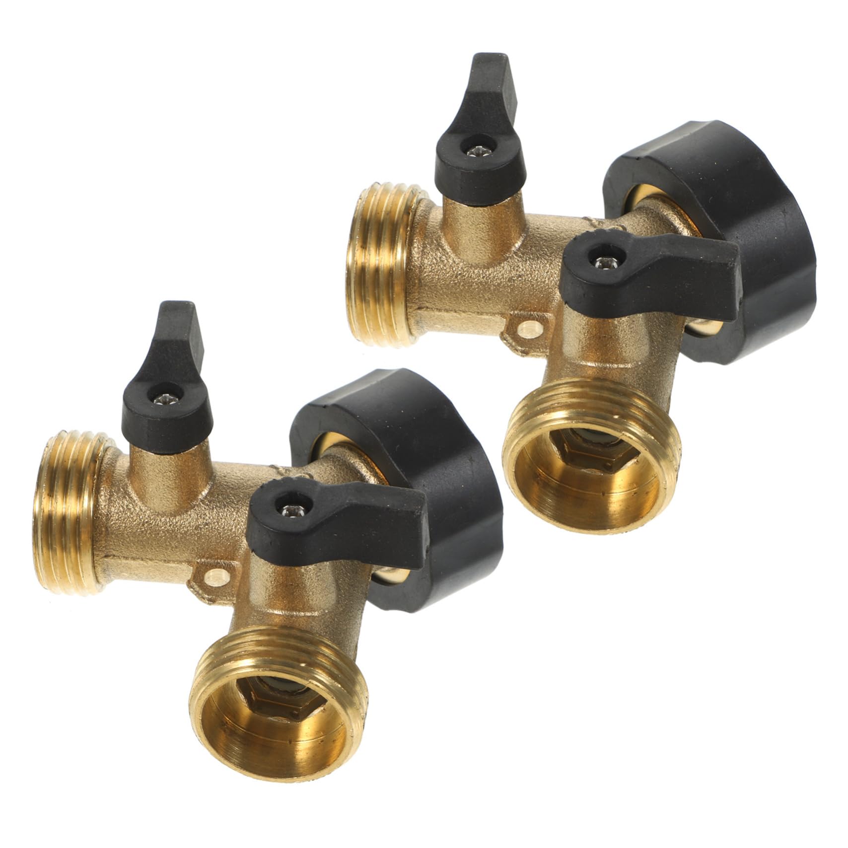 Kisangel 2pezzi Divisore per Tubo Flessibile y in Ottone Connettore per Tubo Flessibile Adattatore per Rubinetto Giardino Connettore Raccordo per