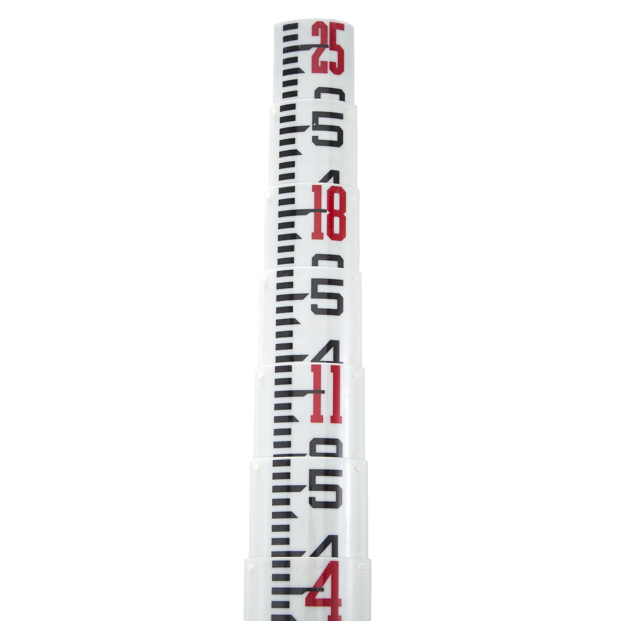 AdirPro Surveyor's Oval Shaped Fiberglass Leveling Rod 25' (Feet/Tenths) With Carrying Bag