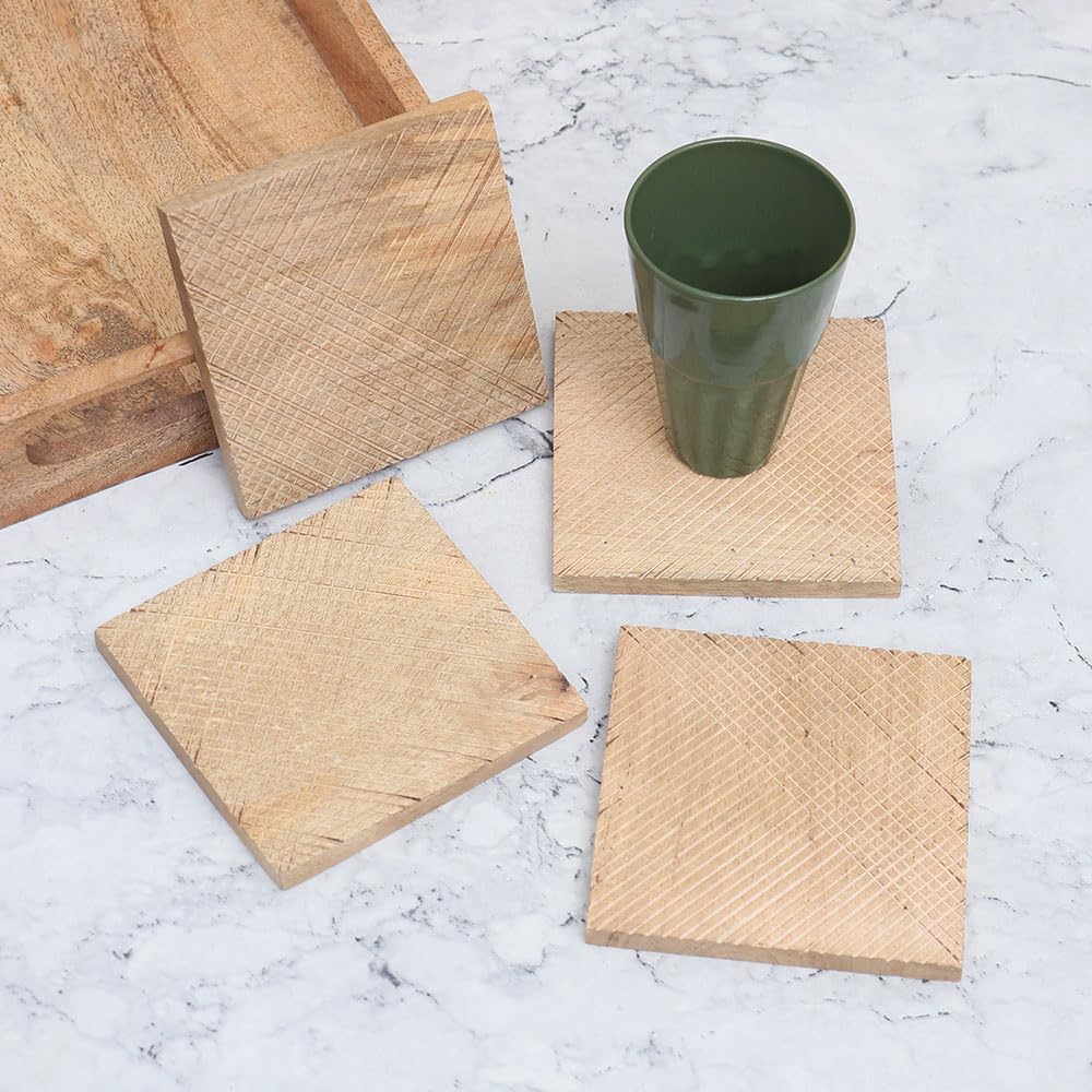 IndianShelf Tea Coster Set 24 Pcs| Wood Coaster Set| Cup Holder for Table| Tea Cup Coaster| Table Coasters for Dining Table| Coster Set| Dining Table Accessories| Barware Set| Wine Box for Gifting