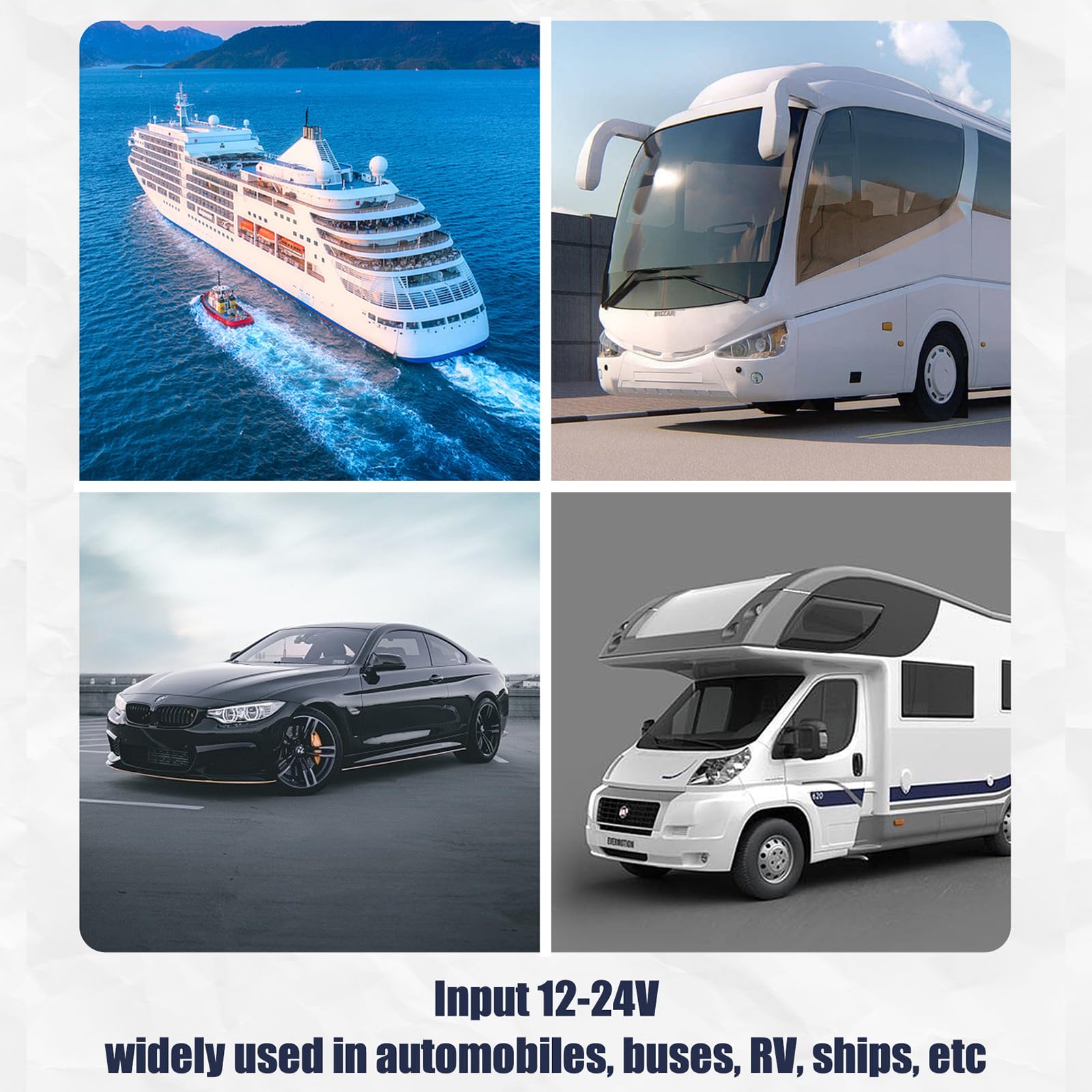 Adattatore di ricarica per auto con presa USB 12 V / 24 V, QC2.0 / 3.0 / 4.0, PD2.0 / 3.0, 48 W doppio QC3.0 e PD3.0 Tipo C Presa di ricarica per auto, barca, camper