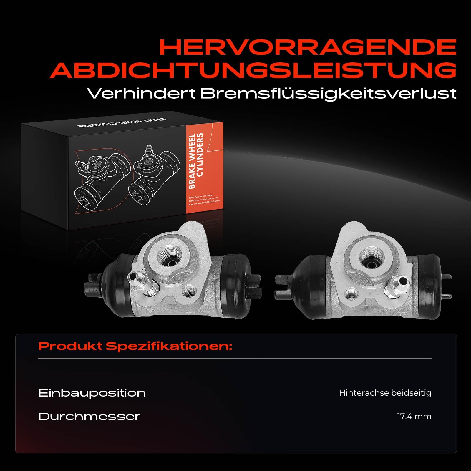 Frankberg 2x Radbremszylinder Kompatibel mit Materia M4 1.3L 1.5L 2006-2012 Sirion M3 1.0L-1.5L 2005-Heute Yaris NCP1 NLP1 SCP1 1.0L-1.5L 1999-2005 Replace# 4757052011