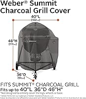 Vista 3 de Classic Accessories Ravenna - Cubierta de parrilla resistente al agua de 40 pulgadas para Weber Summit, cubierta de parrilla para parrilla al aire