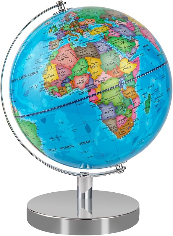 Globo terráqueo regrabable para niños de 9 '' | Mapa de alta claridad de fácil lectura, globo terráqueo para adultos, juguete educativo interactivo STEM para el aprendizaje de niños, presente para mayores de 3 años