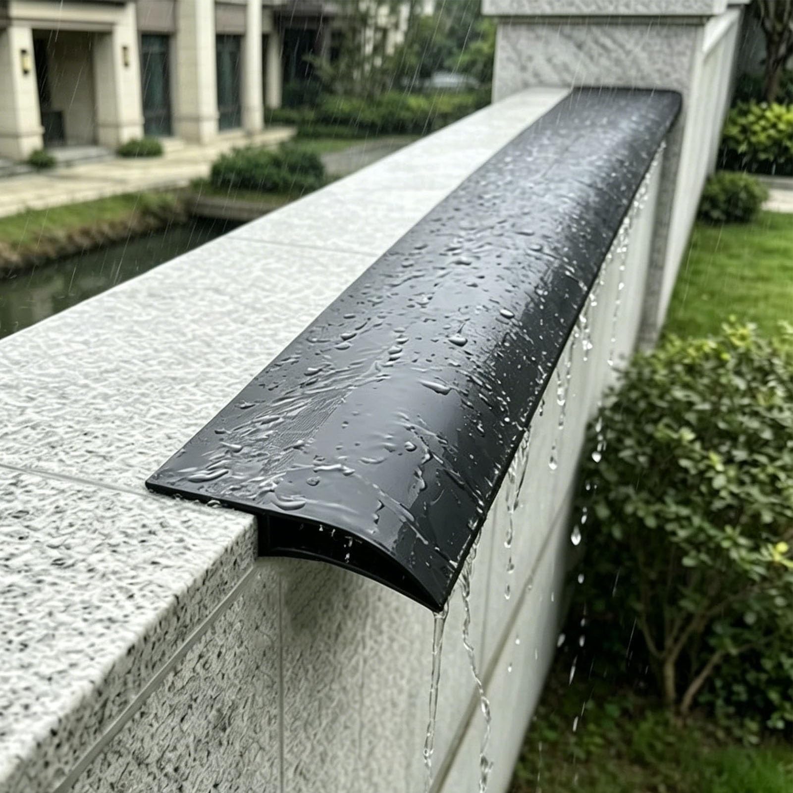 Roof and Wall Rain Diverter Trim, Outdoor Metal Drip Edge Profile for Eaves Yard, Window Sill Rainwater Gutters, Water Drainage Prevent Backflow(20.2mm (3/4"),3.0m (10ft))
