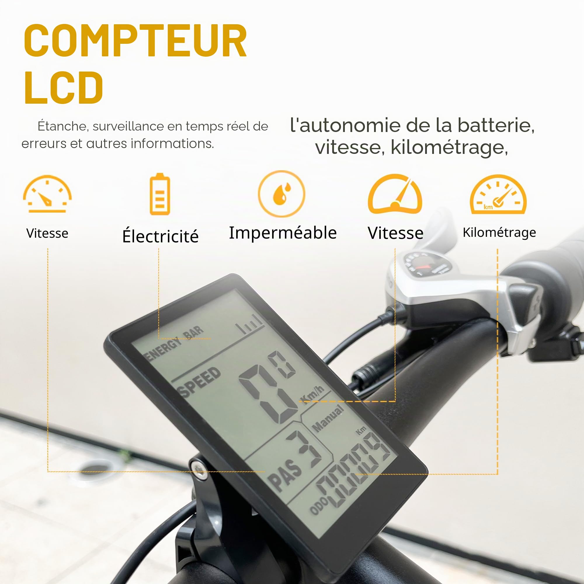 Vélos Électrique Vélo de Montagne électrique 26" VTT Électrique Batterie 17,5 Ah,7 Vitesses, E-Bike Urbain pour Adulte,Autonomie 50-70km