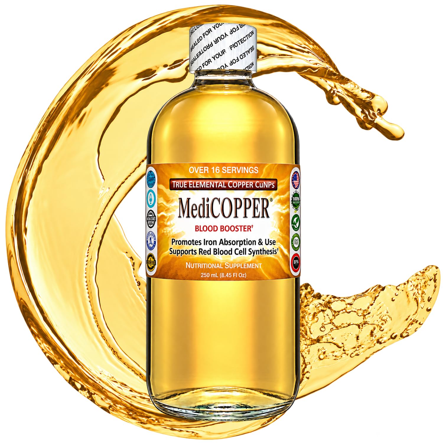 True Colloidal Copper Dietary Supplement - 250 mL (8.45 Fl Oz) in Clear BPA-Free Plastic Bottle Unflavored 8.45 Fl Oz (Pack of 1)