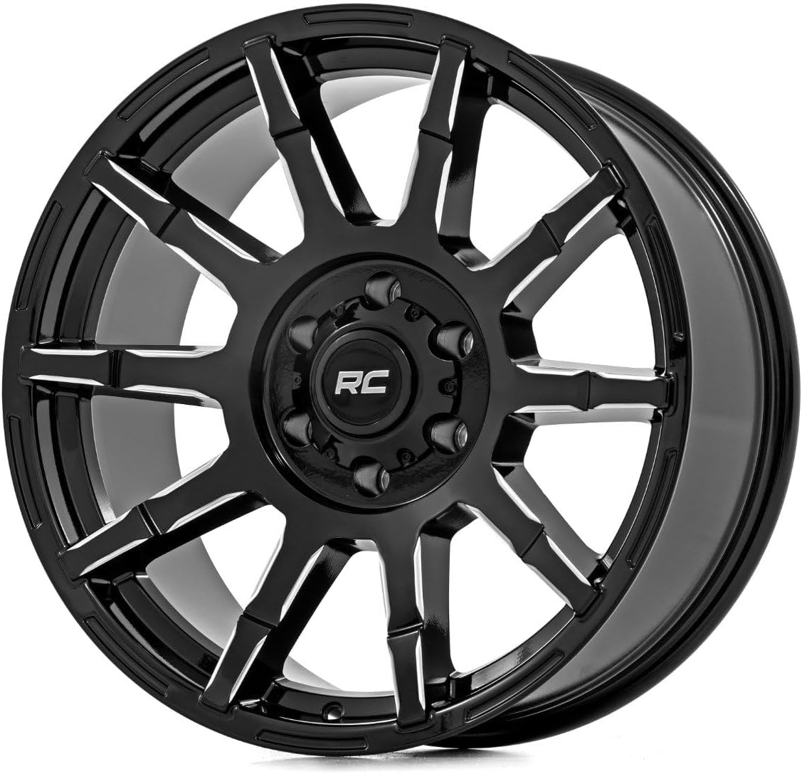 Rough Country 83 Series One-Piece Aluminum Wheel - 20x9, 8x180mm Bolt Pattern, 12mm Offset, Gloss Black Wheel