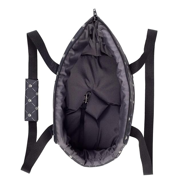 Foto 6 de 7 de Bolsa para perros, bolsa para cachorros - Negro/Patrón: Pezuñas, XS hasta 3 kg