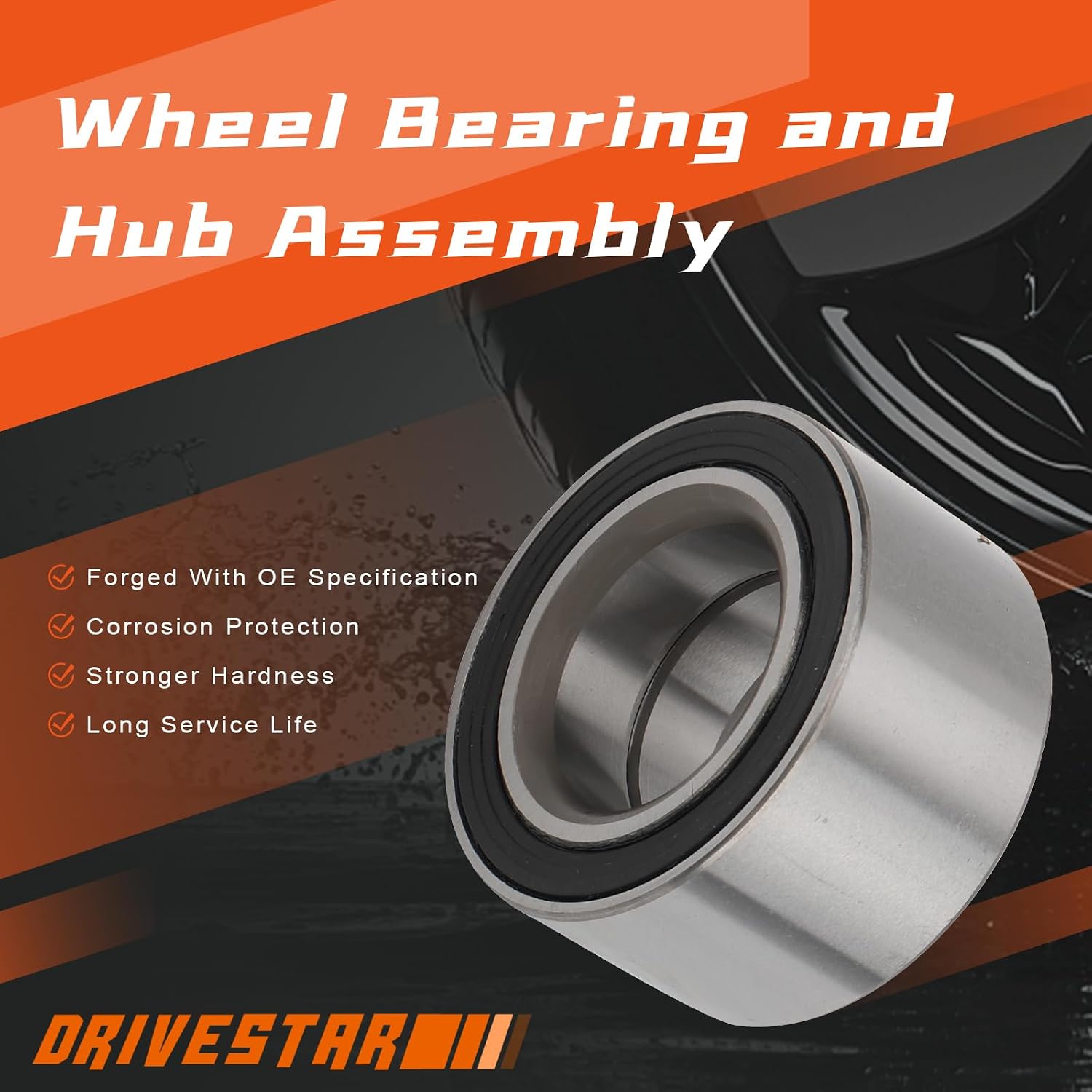 (Pair) DRIVESTAR 510058 Front Wheel Hub Bearing Fits for Chrysler Pt Cruiser 2003-2010, 2002-2005 for Dodge Neon