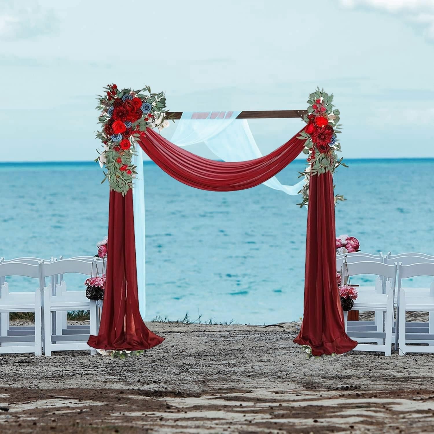 大型正方形木製ウェディングアーチ 7.2フィート 素朴なアウトドア