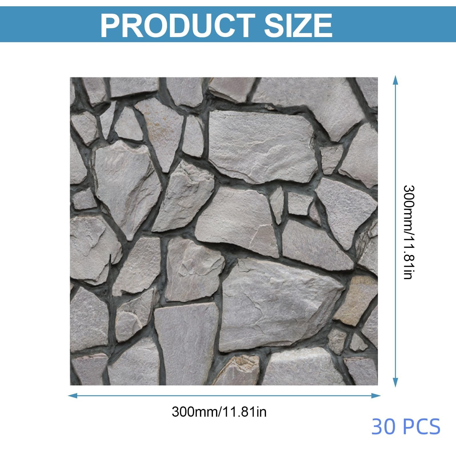 30 sztuk samoprzylepnych paneli ściennych 3D, 30 × 30 cm, samoprzylepne tapety, panele ścienne, tapety z kamienia, panele ścienne 3D, okładziny ścienne o wyglądzie kamienia, do wnętrz, wodoodporne