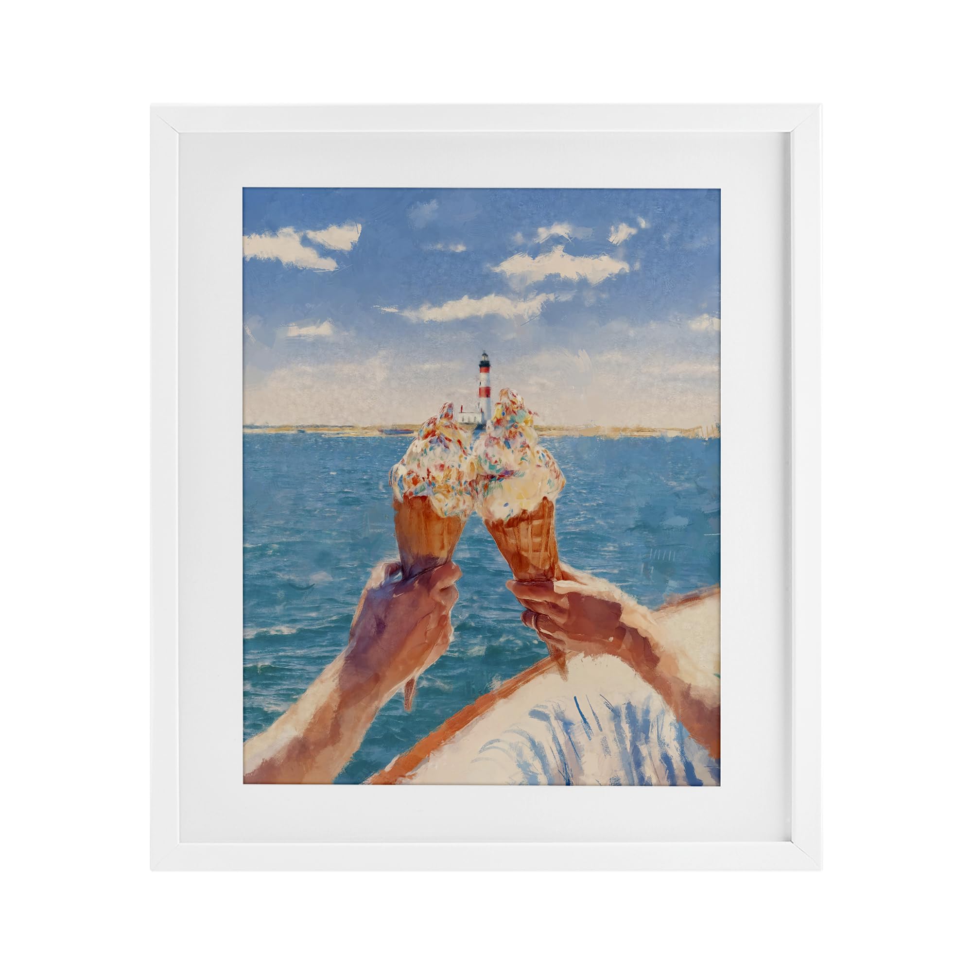 Impression encadrée Ice Cream Cheers on Boat Ziwei Li 40x33 cm art mural moderne
