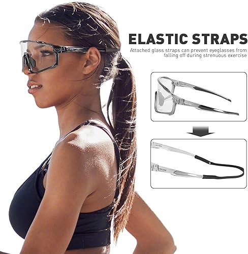 Miniatura 5 de KAPVOE Gafas de ciclismo fotocromáticas para hombres y mujeres, gafas de sol transparentes para bicicleta de montaña, MTB para transición, triatlón,
