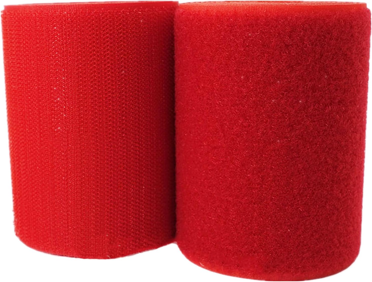 Sew on Hook and Loop Tape 4 Inch Non-Adhesive Back Nylon Strips Fabric Fastener Interlocking Tape, Over 18 Colors
