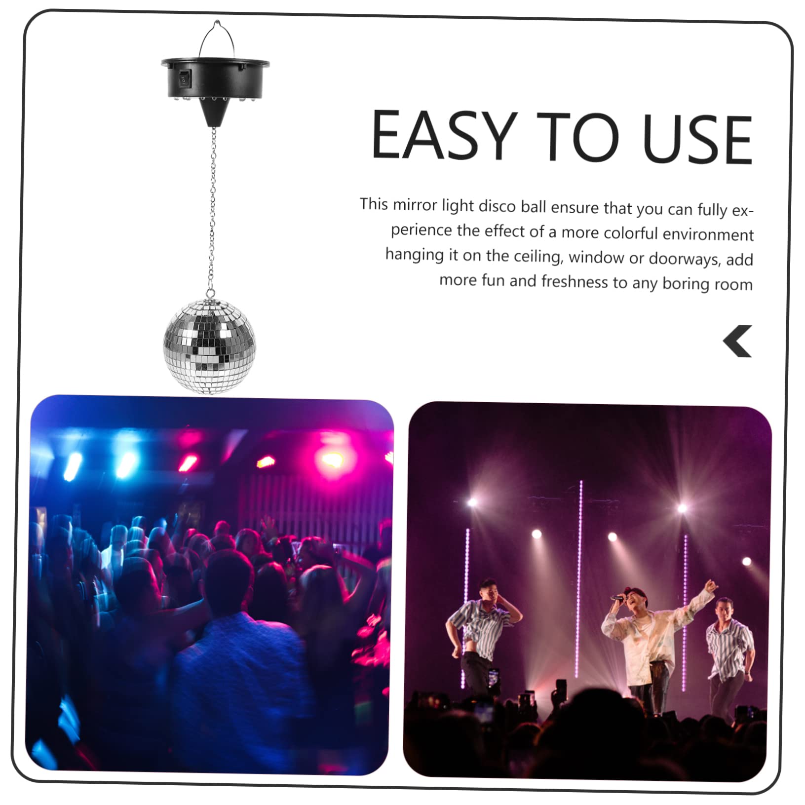 DIYEAH Mini Disco Ball Light Led Mirror Ball Spotlight Rotating Disco Lights for Parties Stage Decor