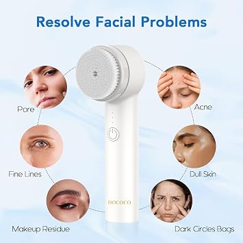Facial Cleansing Brush, Electric Face Brush Exfoliator with 3 Heads, Spin Face Scrubber for Home Travel Daily Cleansing, Exfoliating Face Wash Brush for Men Women Girls